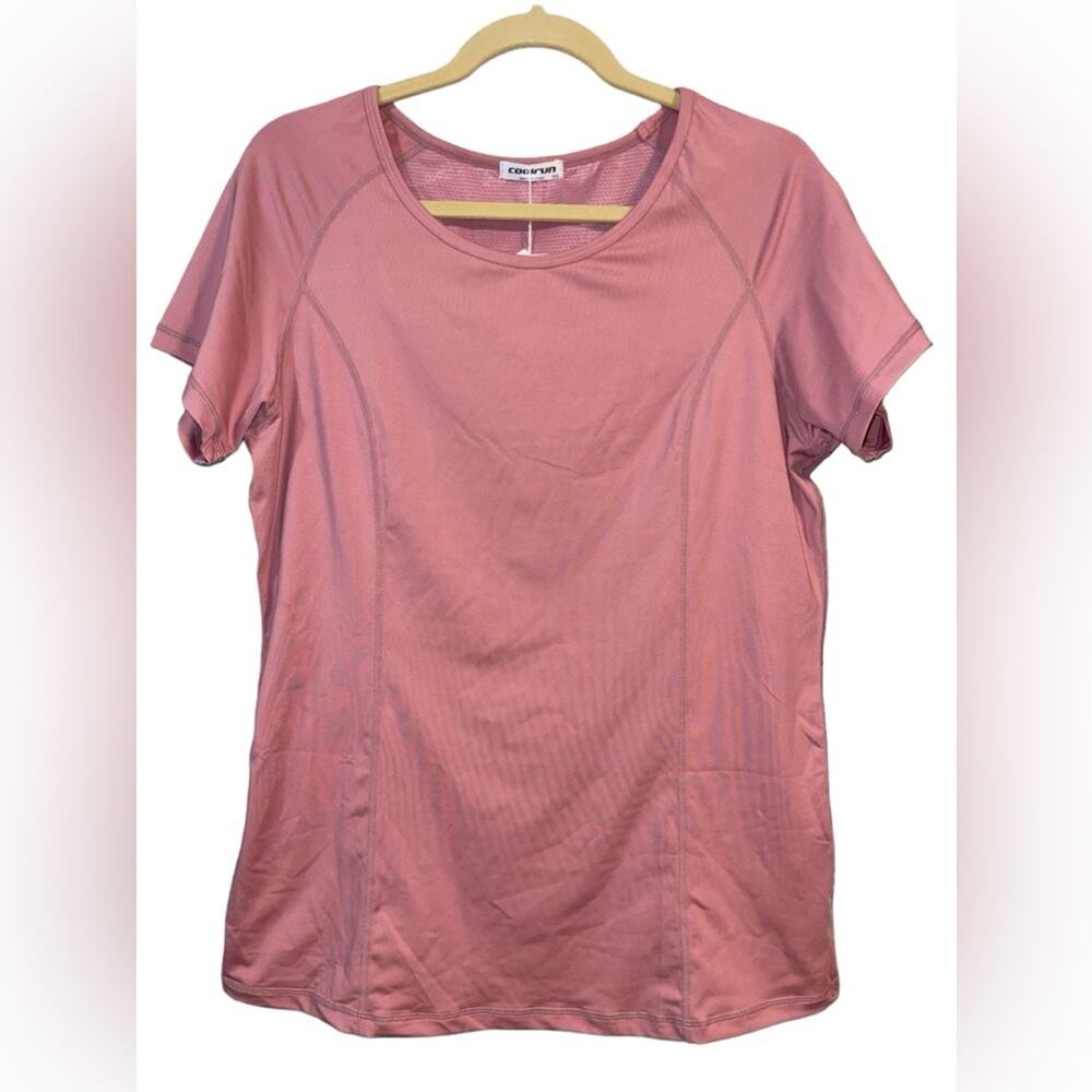 Coolrun Fitted Athletic Workout Tee Shirt Mauve Pink Size XXL